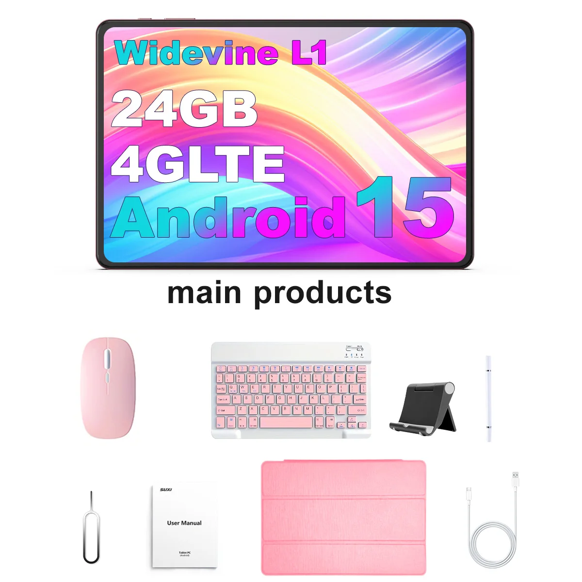 

Планшет SUXI A7 Android 15, 10,1 дюйма | T616 Octa-Core | ОЗУ 24 ГБ (4+20) + 128 ГБ ПЗУ | 4G LTE SIM | Камера 8MP+13MP | 8000мАч | Dual W