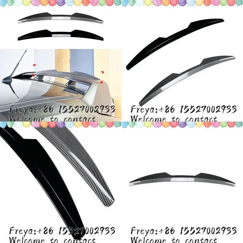 Rear Roof Spoiler Wing For Focus MK3 RS 2011-2018 Carbon Fiber Look/Gloss Black Tail Trunk Upper Splitter Trim Lip