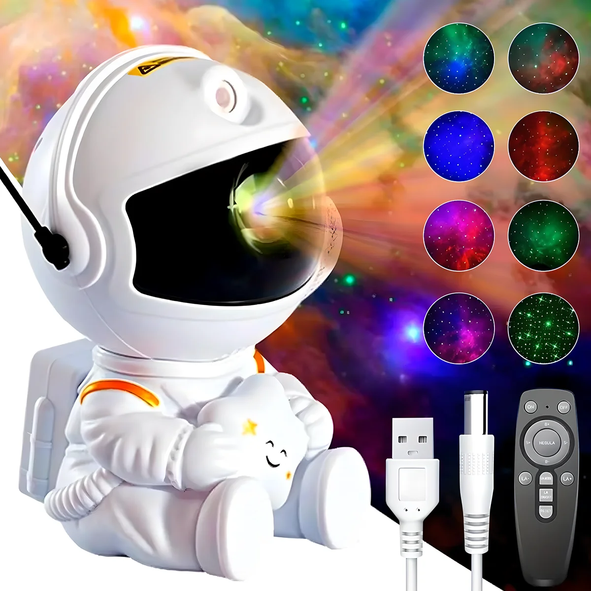 Astronaut Space Projector Nightlight Nebula Ceiling LED Lights Suitable for Bedroom Home Car Interior Decoration Children Gifts