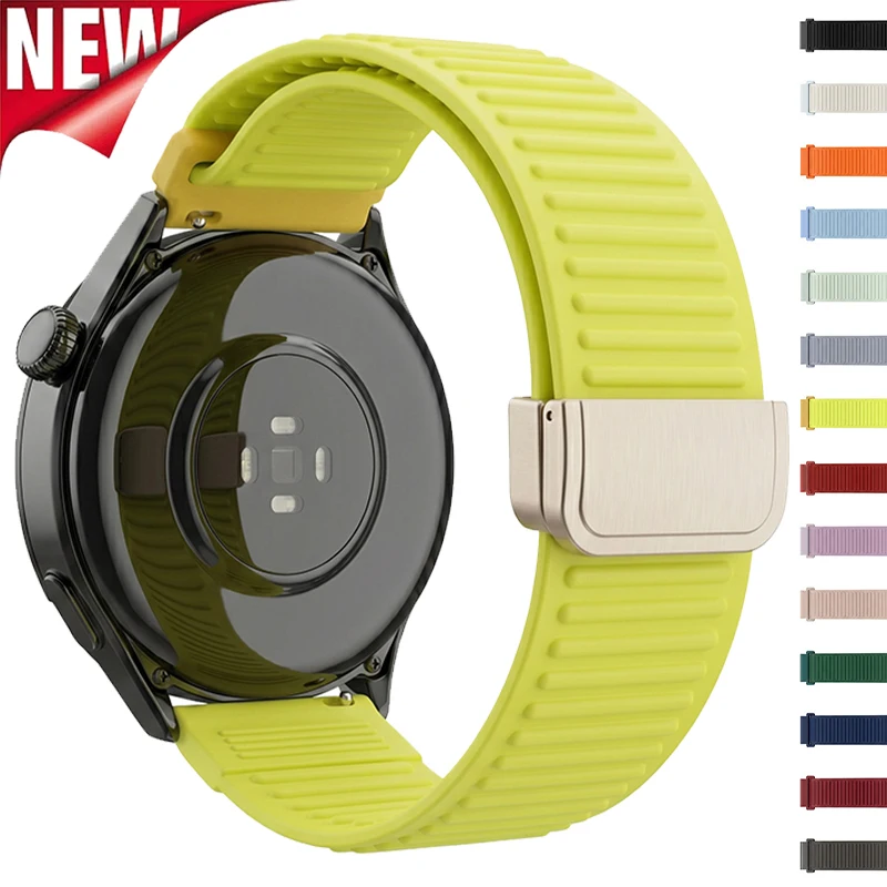 20mm 22mm Silikon Magnetarmband für Samsung Galaxy Watch 7 6 5 4 40mm 44mm Schlaufenband für Huawei Watch GT6 GT5 5 46mm Armband