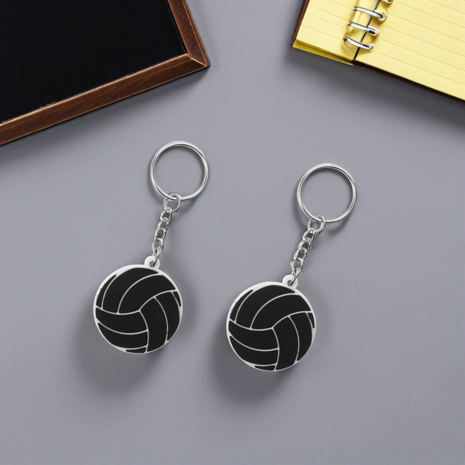 20pcs Volleyball Keychains PVC Sports Ball Keychain for Bags, Backpacks, Party Favors & Team Accessories