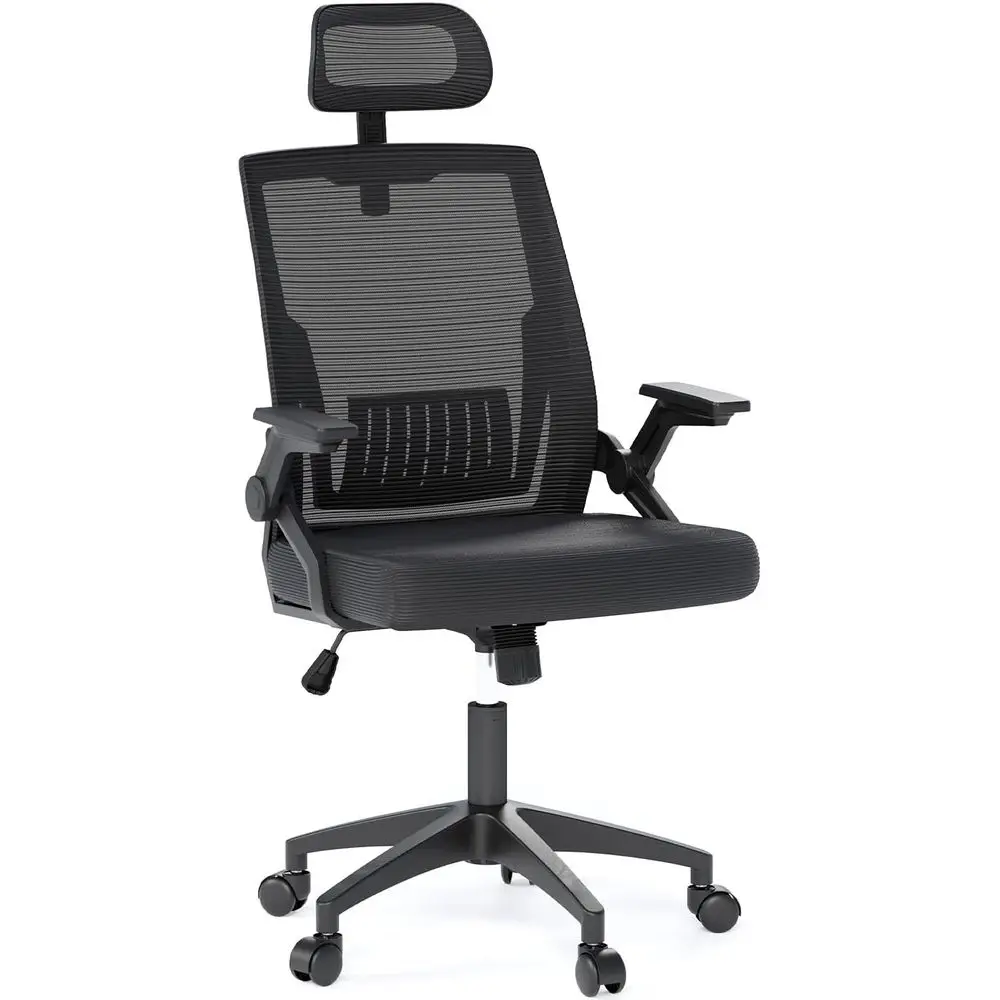 Ergonomic High-Back Mesh Oice Chair with rest | lip-up Armrests, Adjustable Height, Swivel Rolling Base, Breathable Mesh, Lumbar