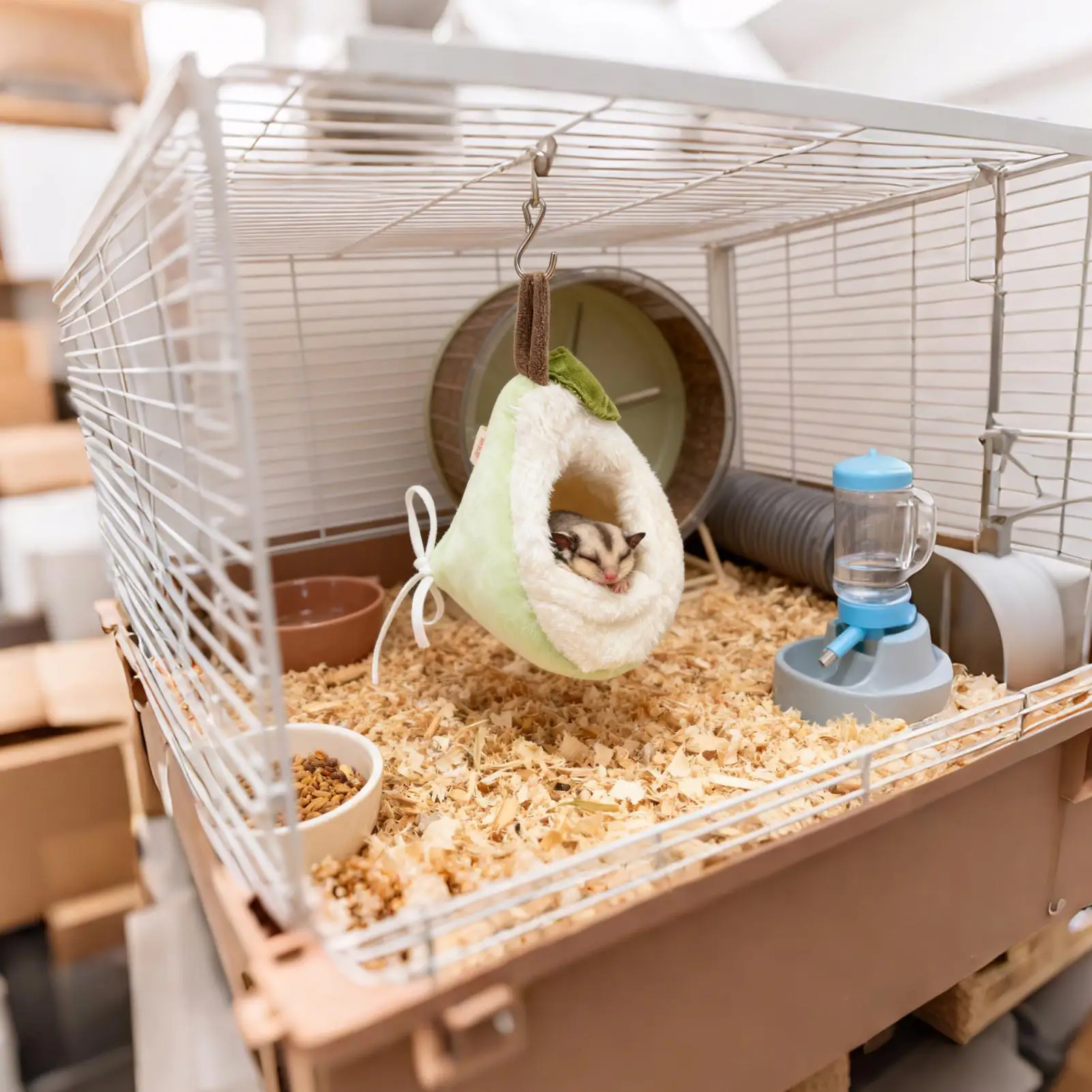 Windproof Hamster Nest Hamster House Winter Plushy Nest Small Animal Bed Plush Sleeping Bag Pear Shape Hamster Hammock Soft Bed - view 4