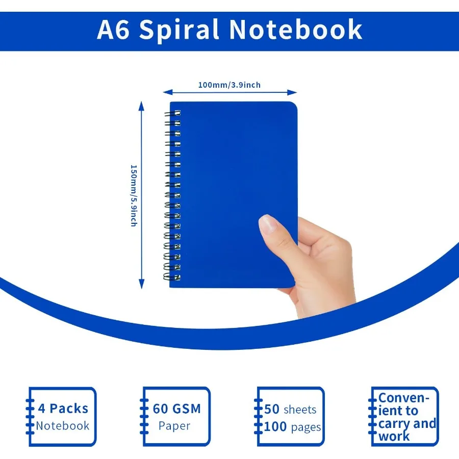 Spiral Notebook 4Pack Pot Notebook 4.2"x 6.1" Pot Notepad Small Notebook 4Pack Spiral Notebook