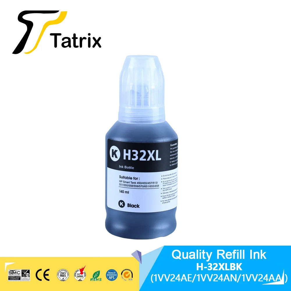 Tatrix Refill Dye Ink Kit For HP 32XL HP 31 For HP mart Tank 5105/6001/6005/6006/7001Smart Tank 670/675/720/725/750/755/790/795