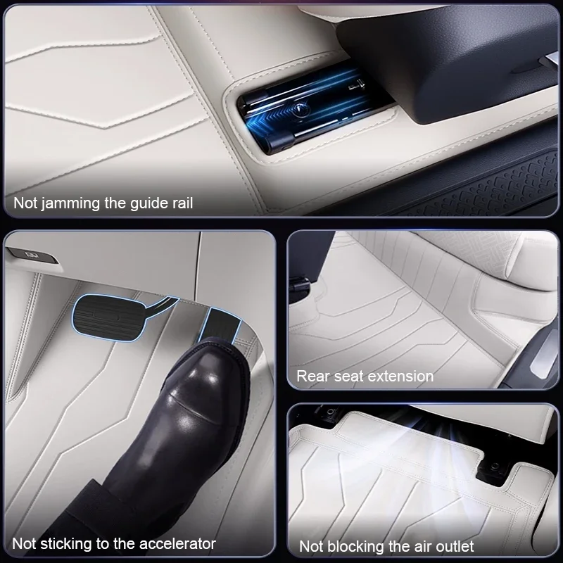 ل LYNK & CO 08 2024-الحاضر مخصص جلد نابا المضادة للانزلاق سيارة القدم حماية حصيرة فاخرة مقاوم للماء وسادة أرضية ملحقات داخلية