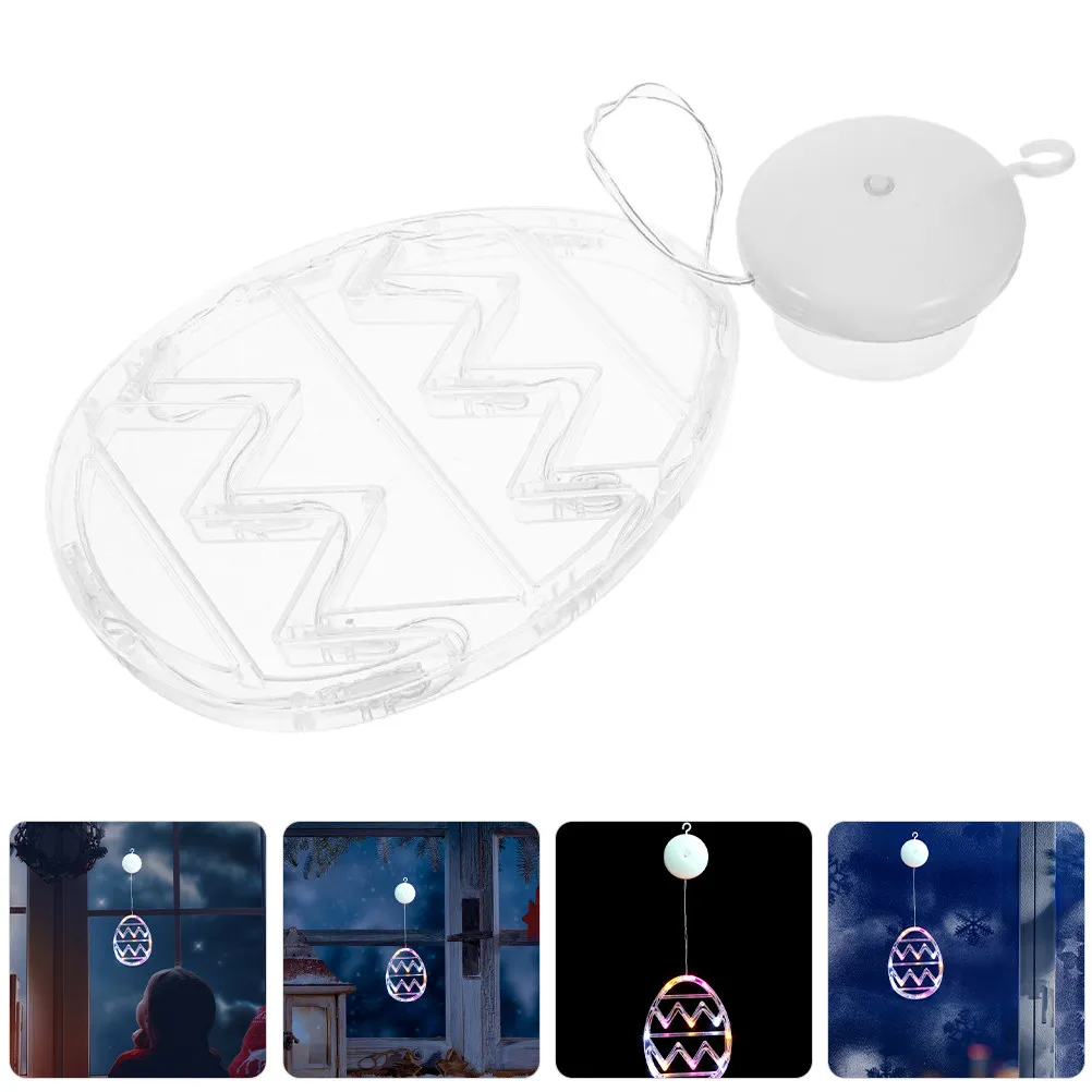 2Pcs Easter Egg Window Light Suction Cup Hanging String Lights Bright Easter Window Decorations Indoor Party Decor