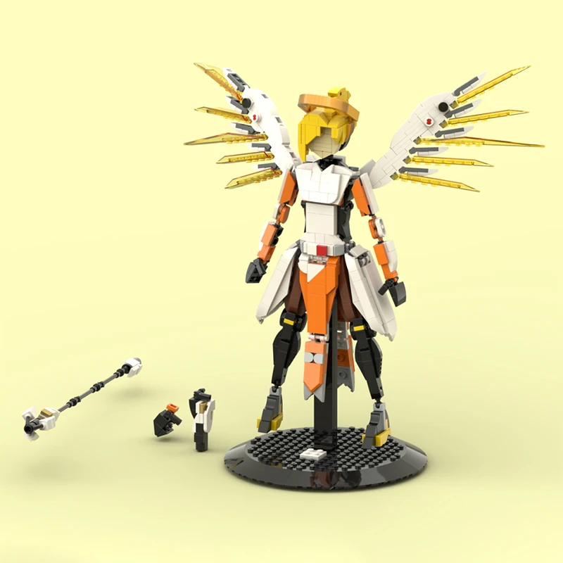 658PCS MOC Creative Model Mercy Overwatch DIY Assembly Building Blocks Display Birthday Gift Collectible Decoration Building Set