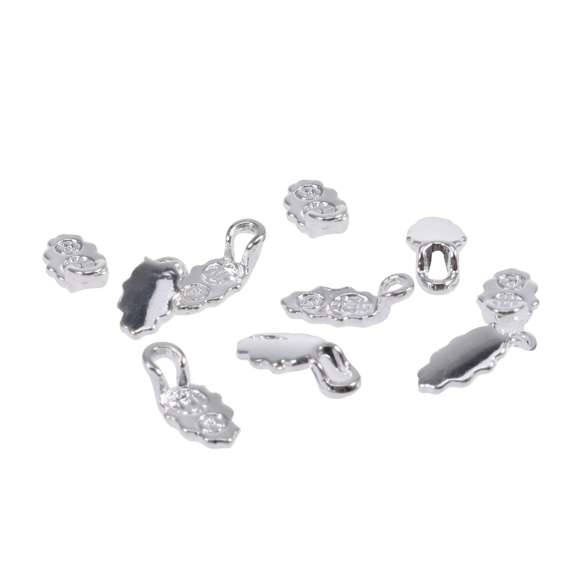 

30 pcs Pendants Silver DIY Accessories for Necklace Bracelet Making Jewelry Craft Flat Pad Bail Pendents