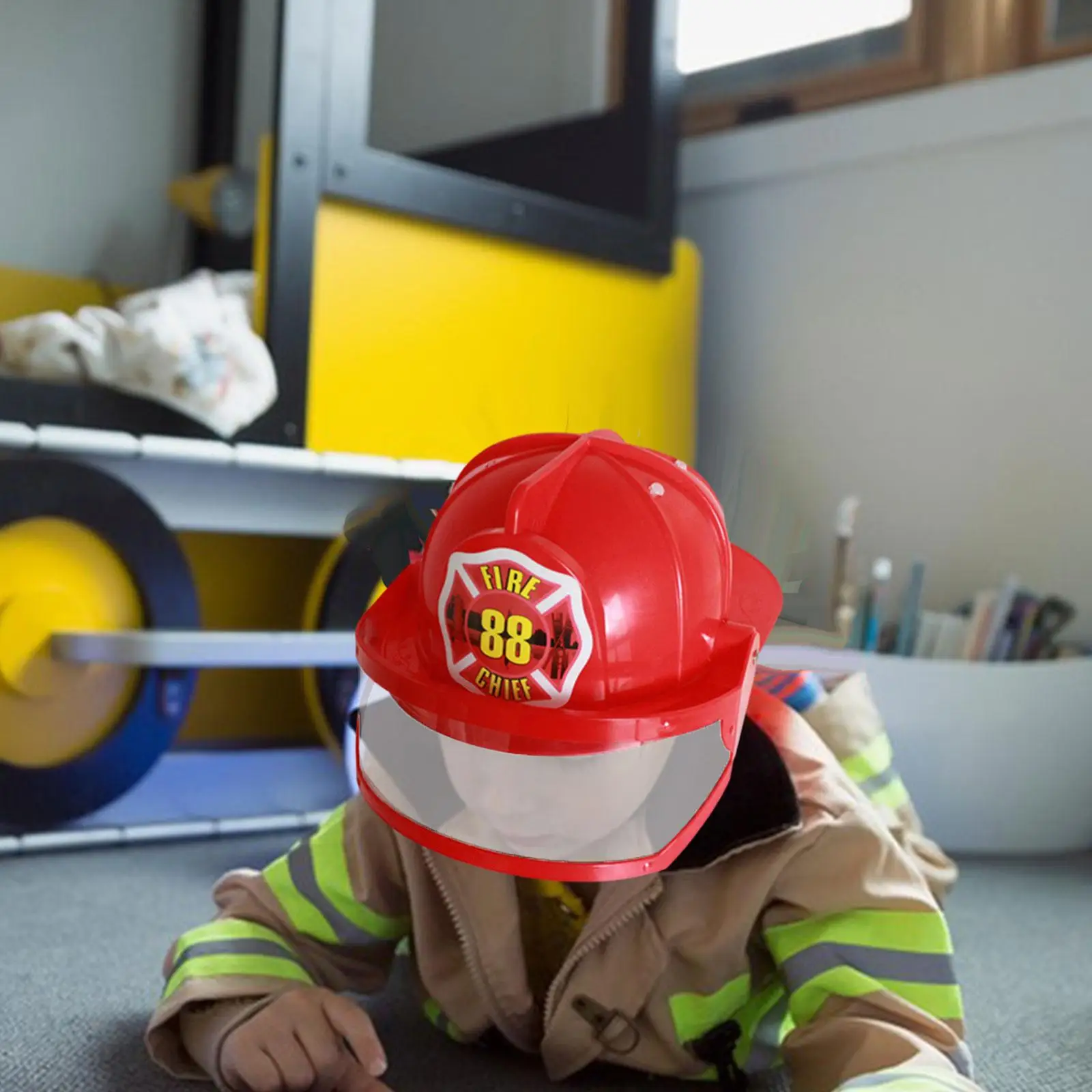 Sombrero de bombero para niños, accesorio de disfraz para fiesta de bombero, vestido para niños, regalos del Día de San Valentín para niñas y niños de 3 a 7 años