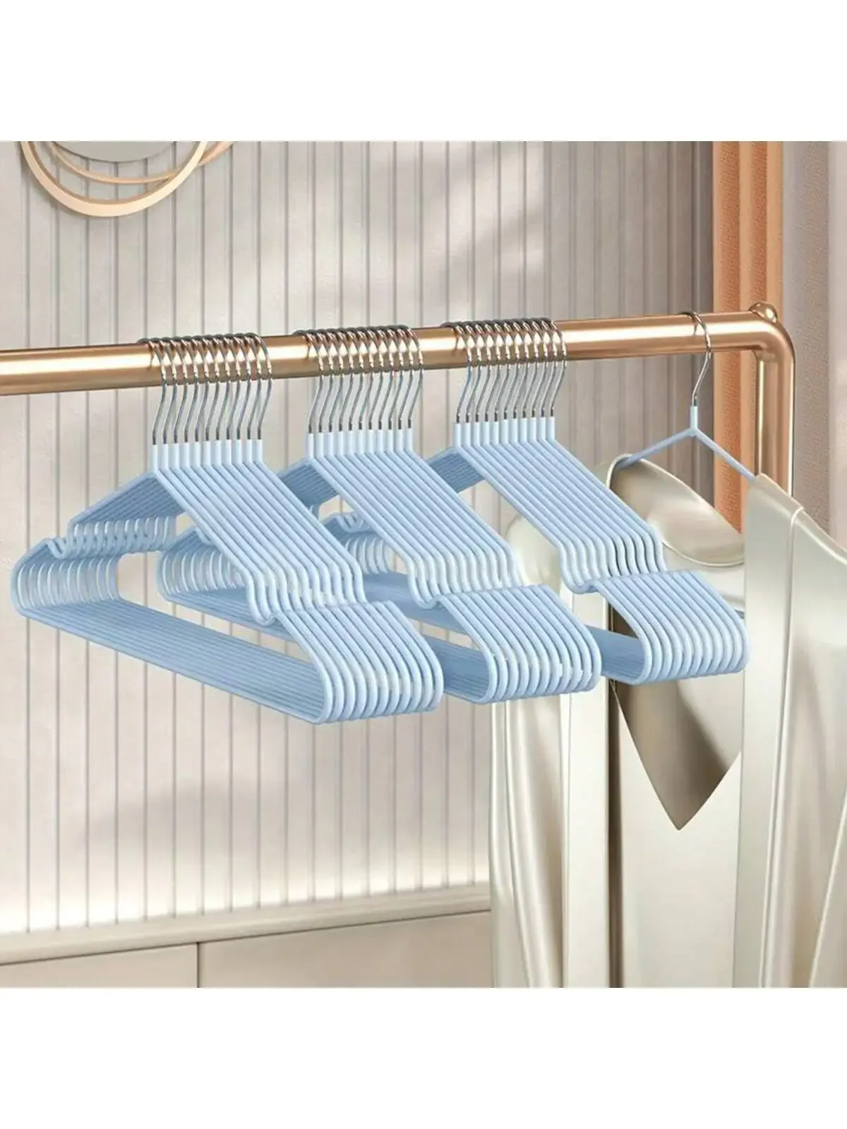 10pcs Hangers For Clothes Metal Seamless Non-slip Coat Hanger High-grade Metal Texture Coat Racks Clothes Hanger