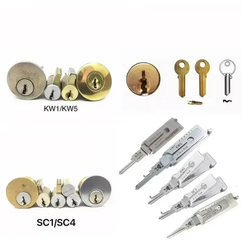 LISHI 2 in 1 KW5 KW1 SC1 SC4 Metal Precision Hook Pickup Hand Tool Set O-Ring Pickup Kit Available Custom Maintenance Repair Kit