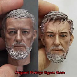 1/6 Male Soldier Obi-Wan Kenobi Head Sculpt Star Wars IV - A New Hope Jedi Master Head Carving Fit 12'' Action Figure Model