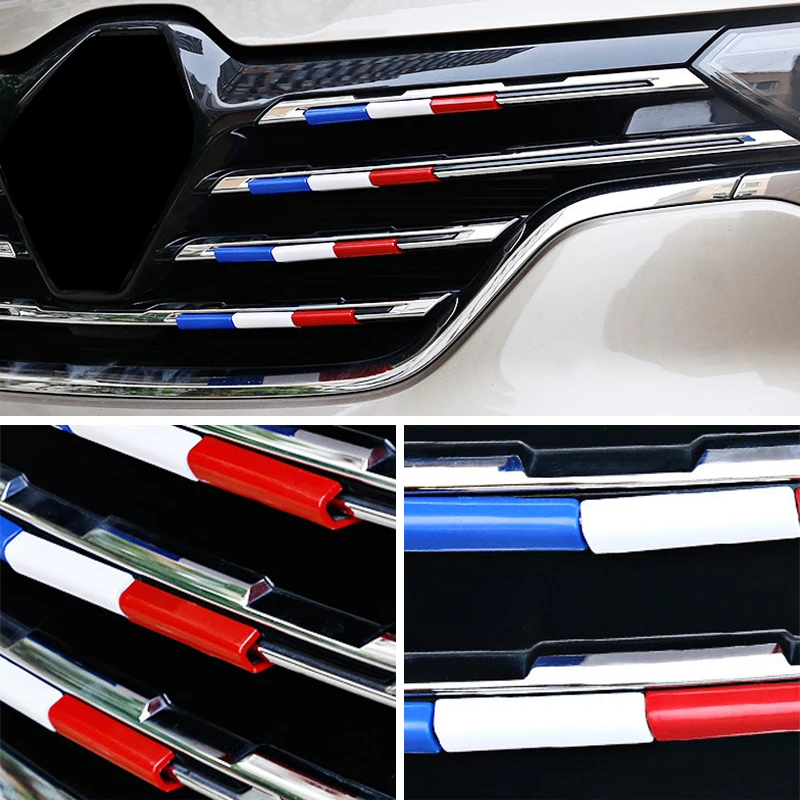 New Suitable for Renault Koleos 2017-19 Models Car Three Color Grille Sequin Front Grille Decorative Strip Exterior Modification