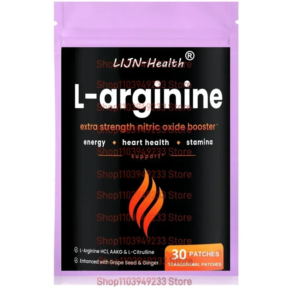 แผ่นแปะ arginine transdermal 30แผ่นเสริมด้วยเมล็ดองุ่นและพลังงานขิงการไหลเวียนของเลือดสุขภาพหัวใจและความแข็งแกร่ง