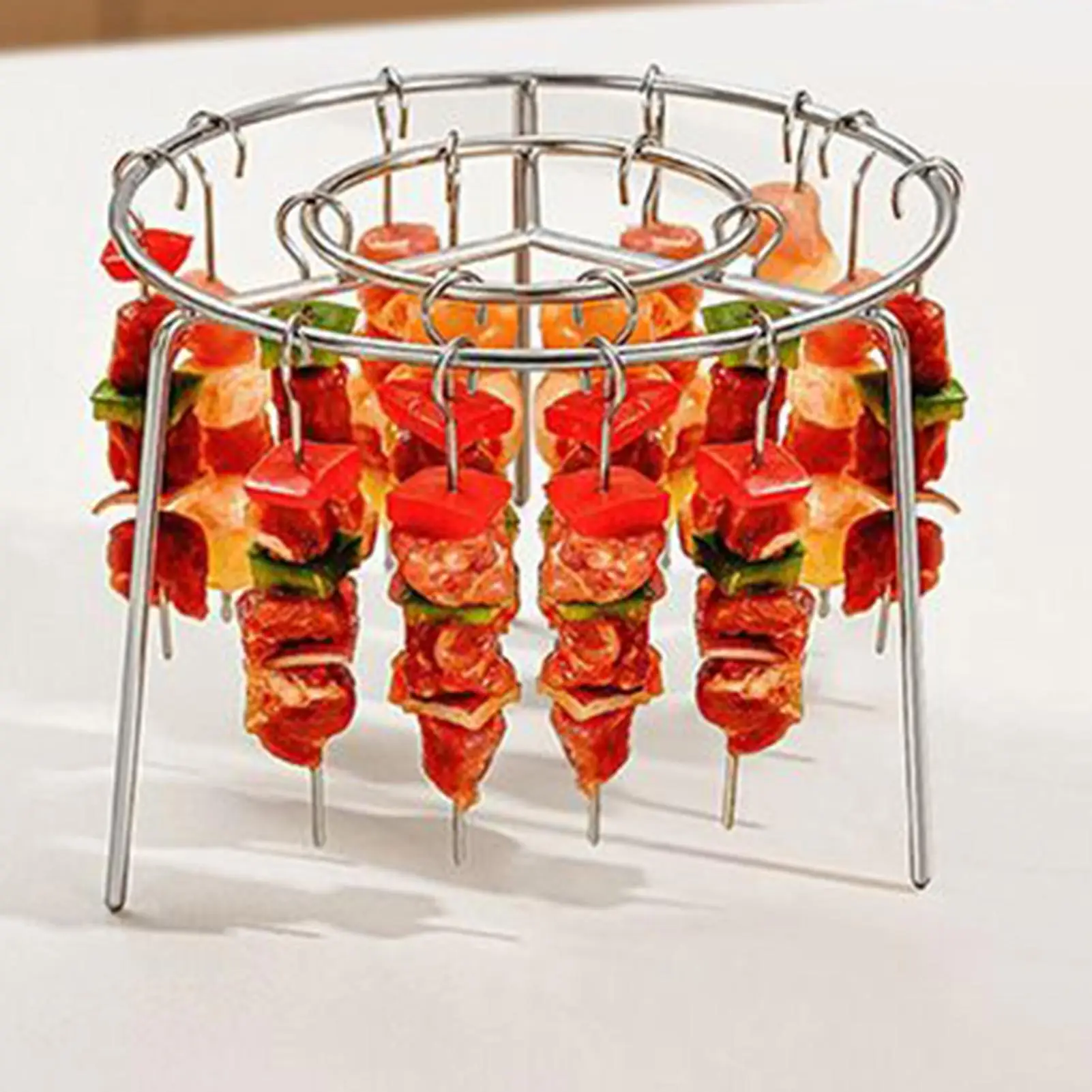 Air Fryer Barbecue Grill Rack Stainless Steel Air Fryer Accessories Metal Vertical Skewers For Grilling Vegetables Fruits Home