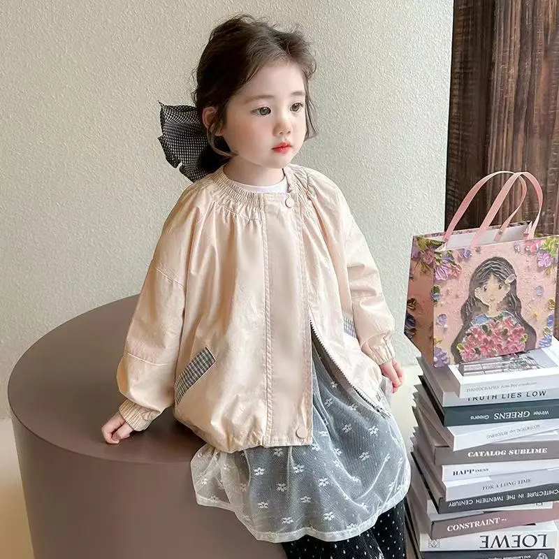

Girls Trench Coat Spring and Autumn New Foreign-style Female Baby Korean Version Spring Little Girl Children's Tops