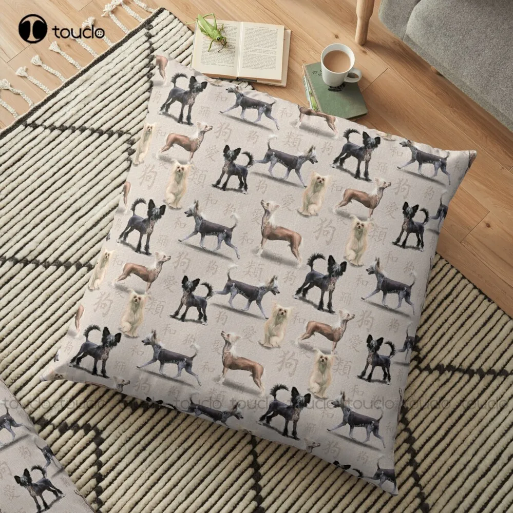 The Chinese Crested Dog Throw Pillow Best Pillows Polyester Linen Printed Zip Decor Pillow Case Home Hotel Fashion Bedroom