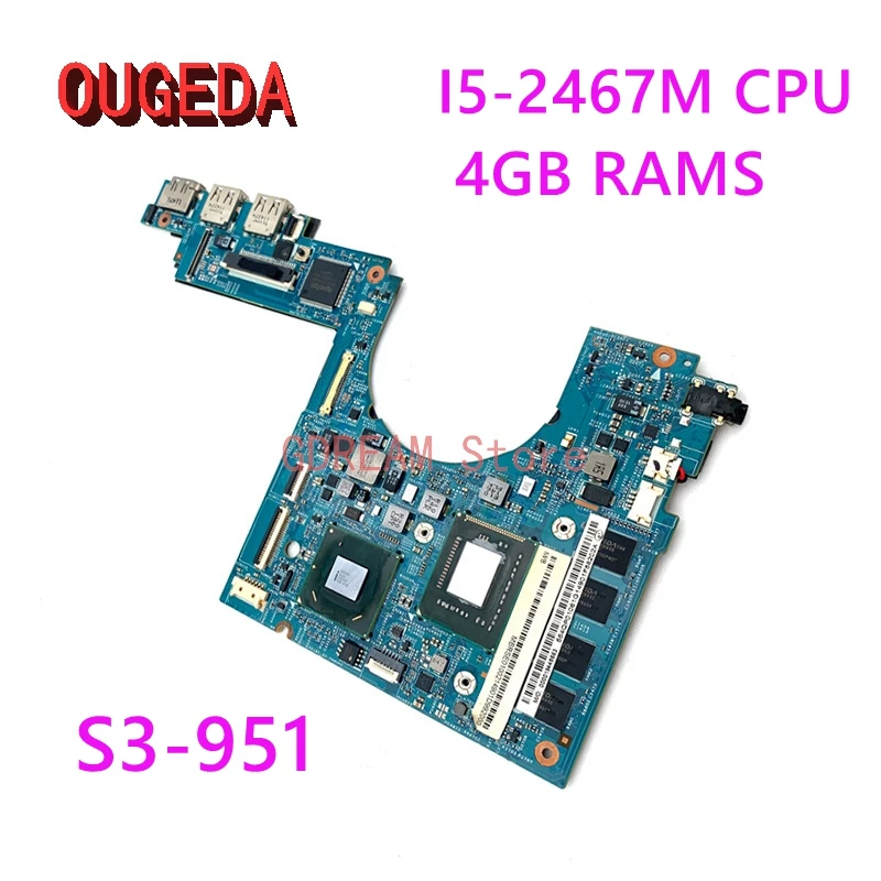 

OUGEDA MBRSE01002 MB.RSE01.002 48.4QP01.021 For ACER Aspire S3-951 Laptop Motherboard I5-2467M CPU 4GB RAMS main board