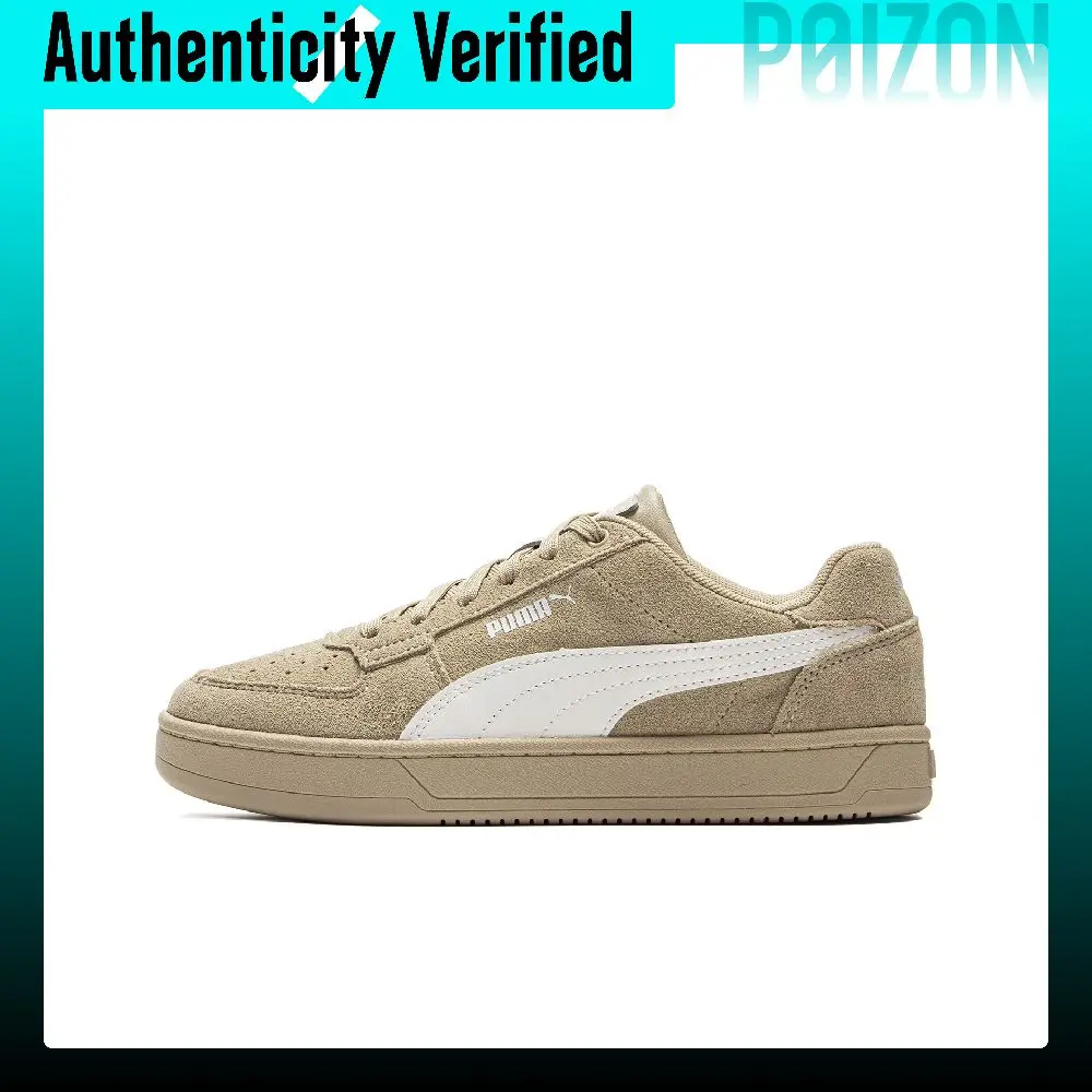 PUMA Caven 2.0 Cow Split Leather Abrasion Resistant Low top Skateboard Shoes Unisex Light Brown 402217-01