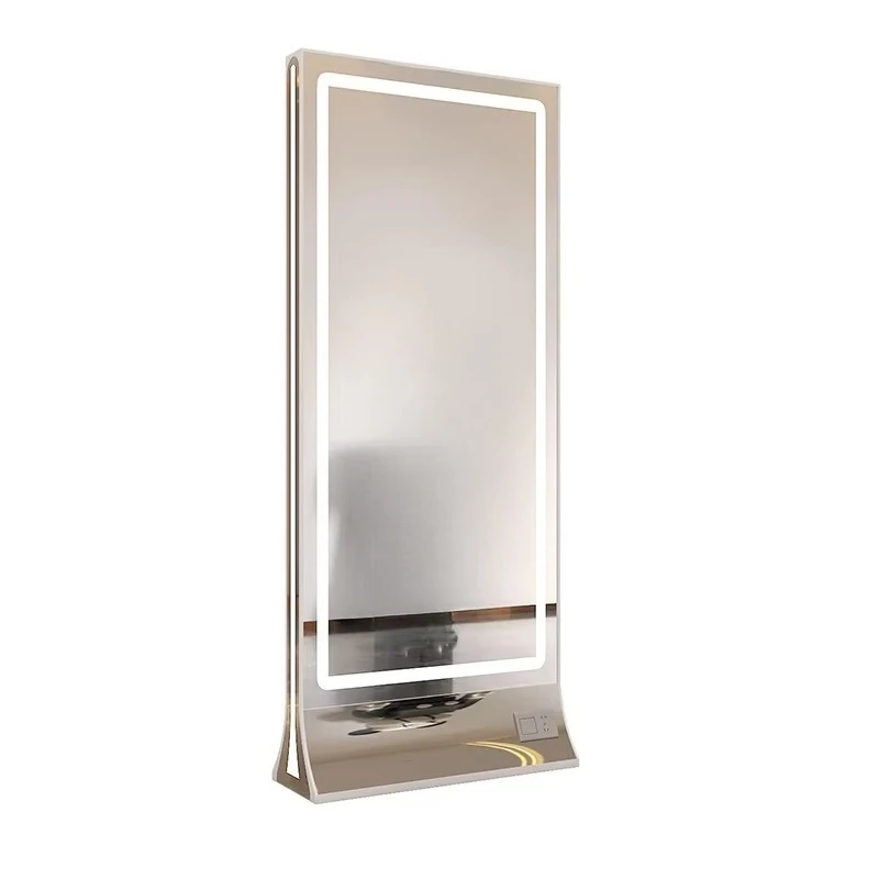 

Modern Style Double Sided Light Emitting Diode Makeup Mirror Salon Furniture Hair Wall Hanging Mirror Metal Material