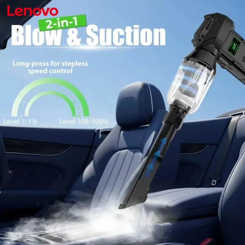 

Мощный воздуходув-пылесос Lenovo 990000 об/мин с зарядкой Type-C, бесщеточный турбовоздуходув с сильным потоком воздуха, автомобильный очиститель от пыли