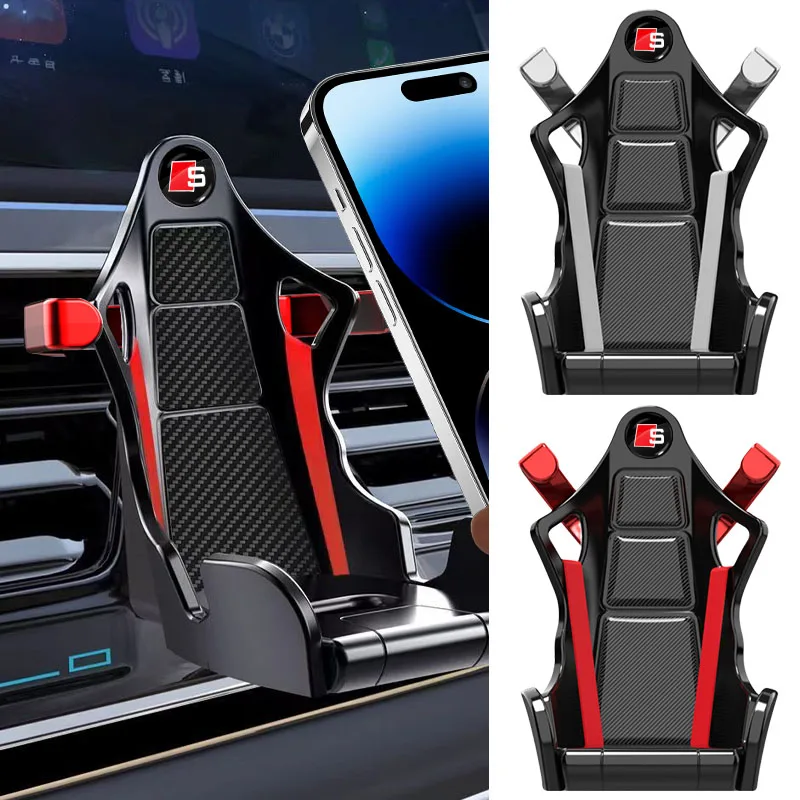 

Car Air Vent Phone Mount Universal Shockproof GPS Clip Smartphone Stand For Audi Sline A1 A2 A3 A4 A5 A6 A7 A8 Q1 Q2 Q3 Q4 Q5 Q6