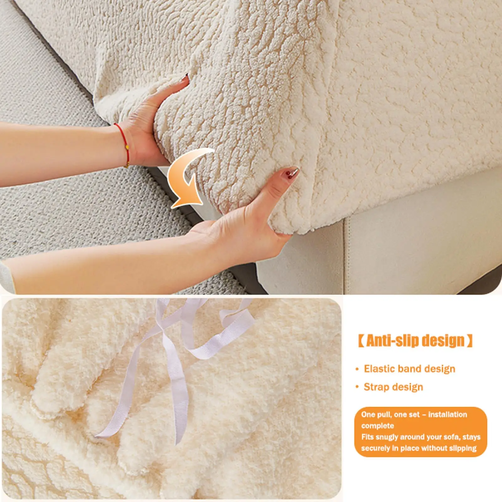 High Stretch 360° Sofa Slipcovers for Corner L Shape Living Room Funny Fuzzy Sofa Cover Cat Scratch Furniture Protector