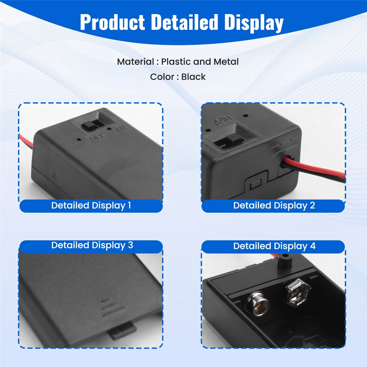 

SSR Black Plastic Storage Pair -9V Batteries Switch Battery Holder Case Box