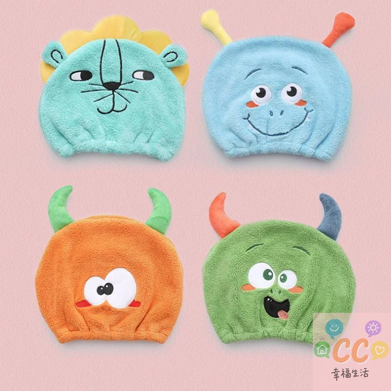 طفل حمام قبعة لطيف الكرتون الحيوان الطفل منشفة الشعر قبعة تجفيف قبعة سريعة الجافة ستوكات سوبر امتصاص الشعر تويست حمام #2