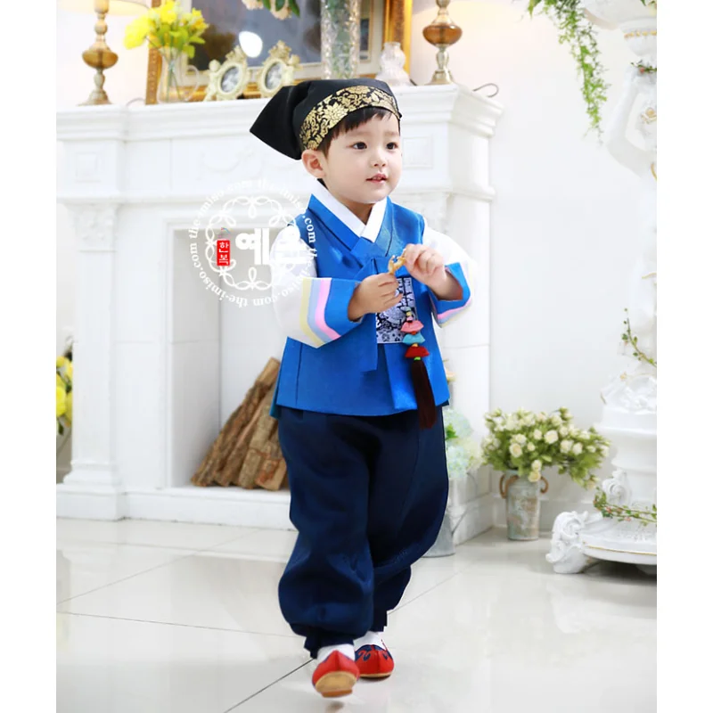 Zuid-korea Geïmporteerde Stoffen Jongen Eerste Verjaardag Hanbok High-End Kinderen Nieuwe Hanbok