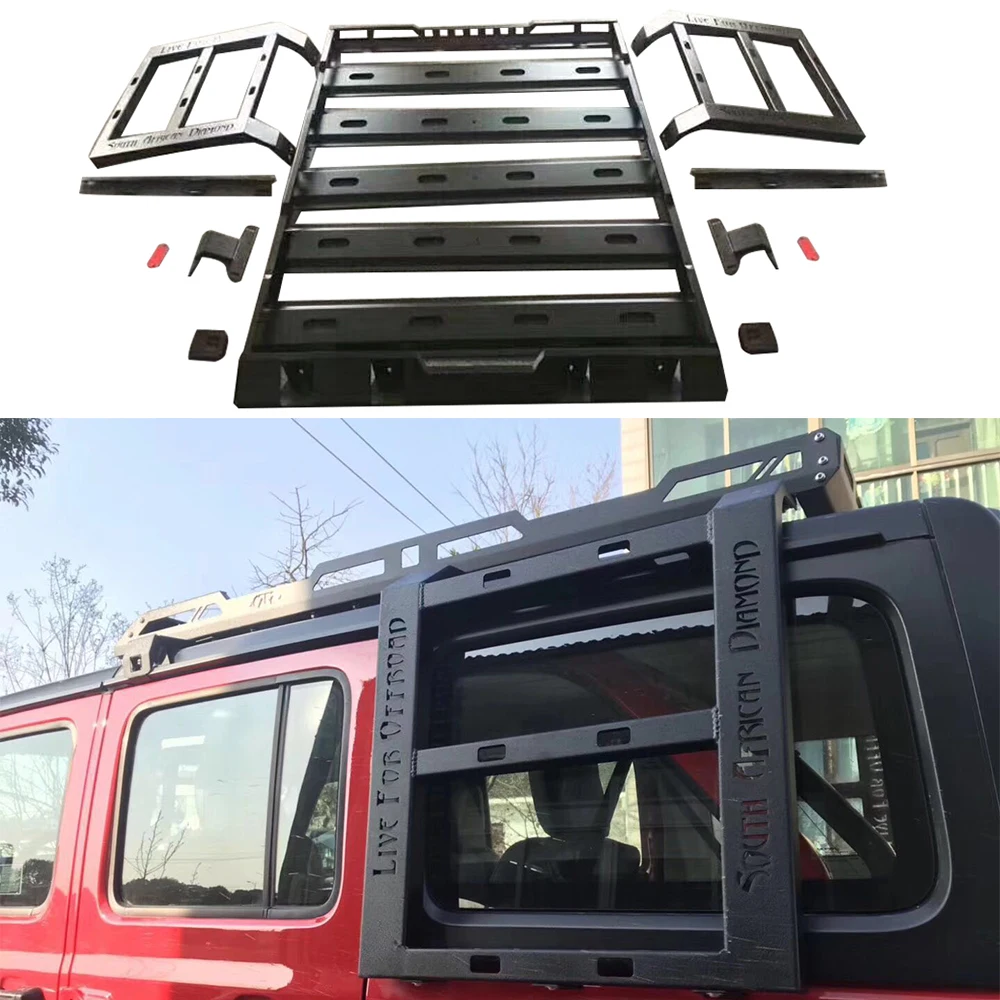 Steel Roof Rack 4 Door Luggage Carrier Top Bracket For Jeep Wrangler JL 2018+ JL1087