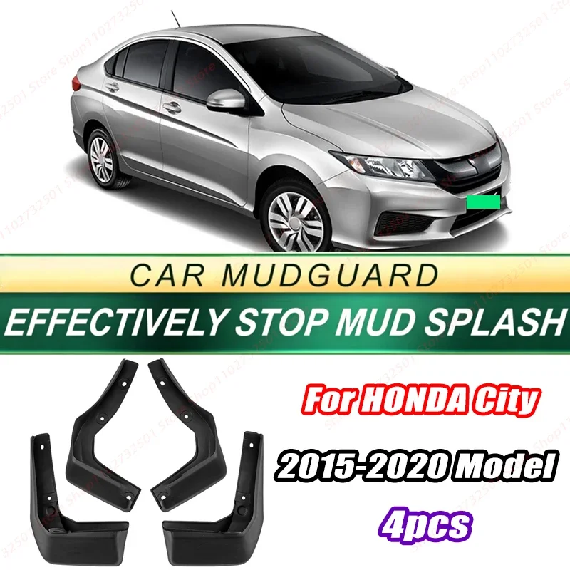 For HONDA City 2015-2020 Model 4PCS Front Rear Mud Flaps Splash Guards Fender Mudguards Auto Accessories
