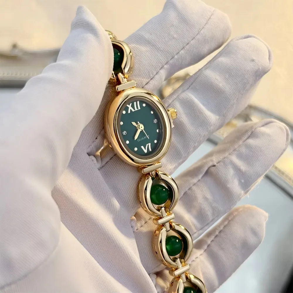 

Lightweight Oval Shape Oval Wrist Watch Mother of Pearl Elegant Wrist Watch for Women Alloy Translucent Dial Women Watch Office