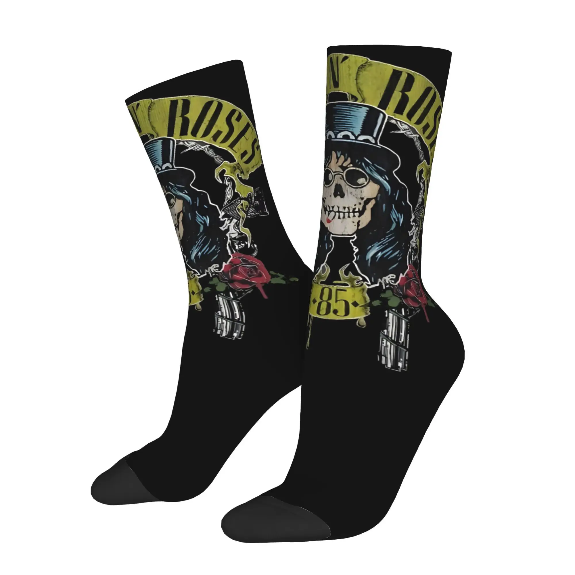 

Rose Rock Music Men Socks Cycling Novelty Spring Summer Autumn Winter Stockings