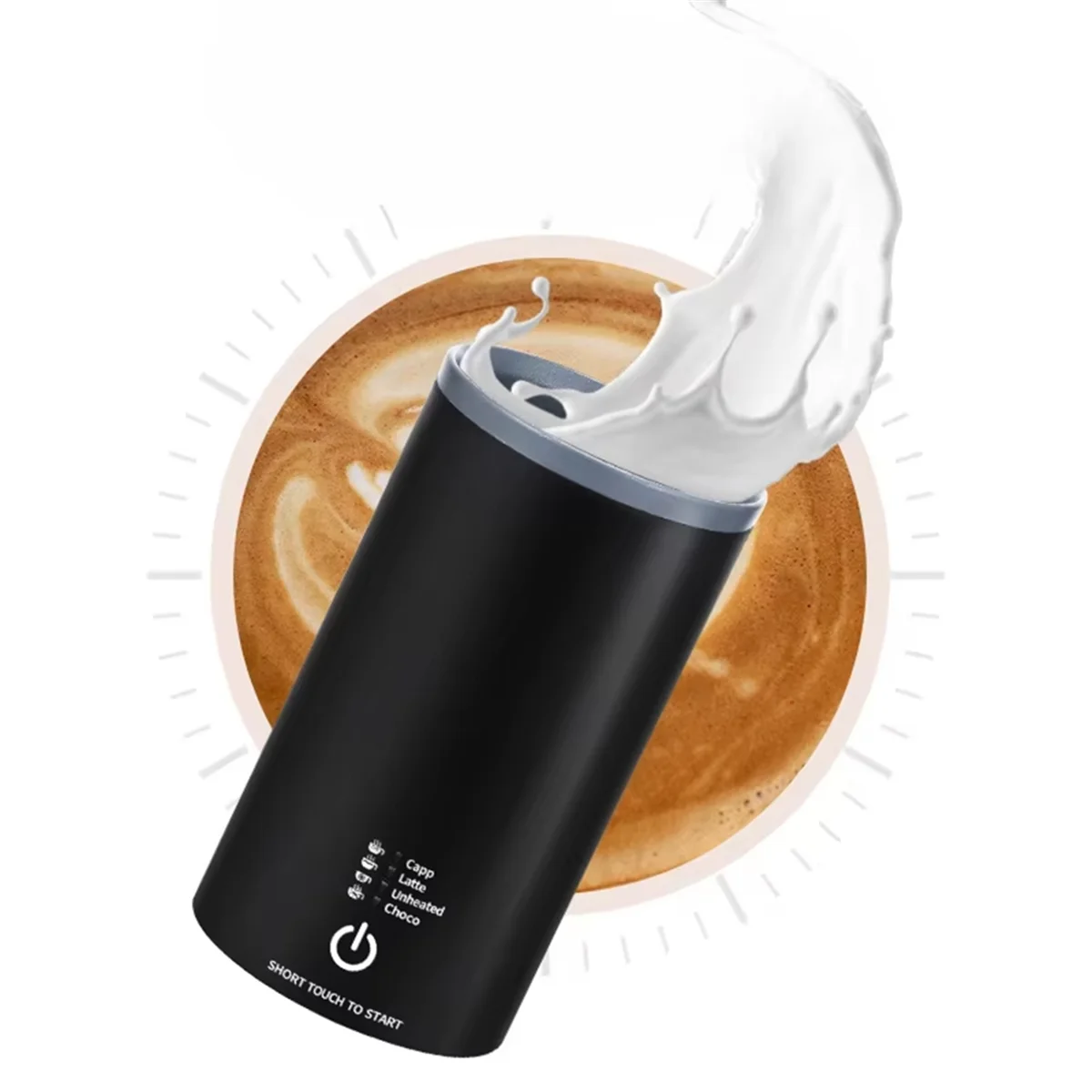 

ABYA Mini Milk Frother for Cold/Hot Frothing, Chocolate Mixer, Latte Cappuccino Maker - Fully Automatic Milk Warmer EU Plug