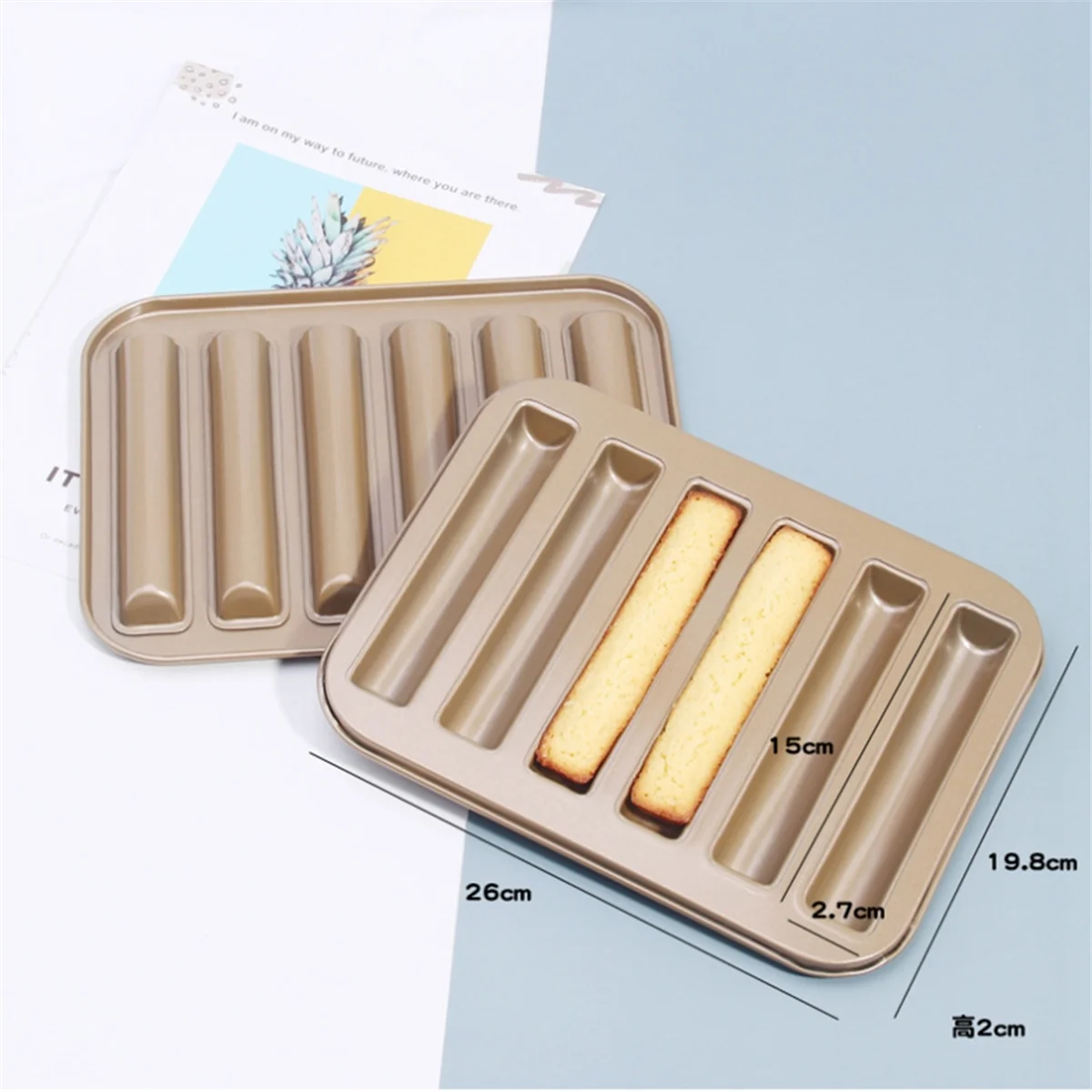 Durable Non-Stick Biscuit Stick Mold Cake Baking Pan Carbon Steel Cake Bread Mold Mini 3D Cylinder Cake Mold