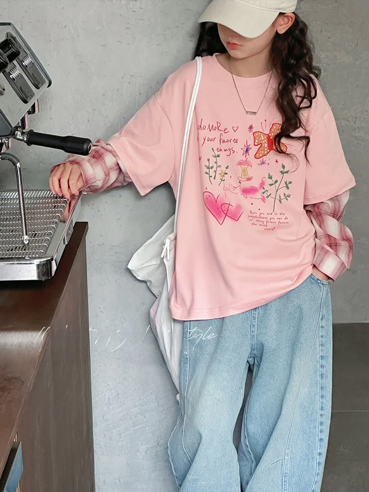 aiza-basic-kids-long-sve-t-irt-spring-autumn-base-layer-cotton-polyester-blend-round-ne-loose-fit-girls-top