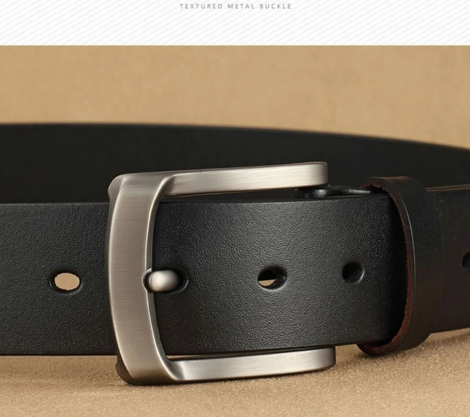 3.8CM High Quality Genuine Leather Belt For Men Luxury Designer Pin Buckle Belts Cowskin Vintage Strap Male Jeans for Man