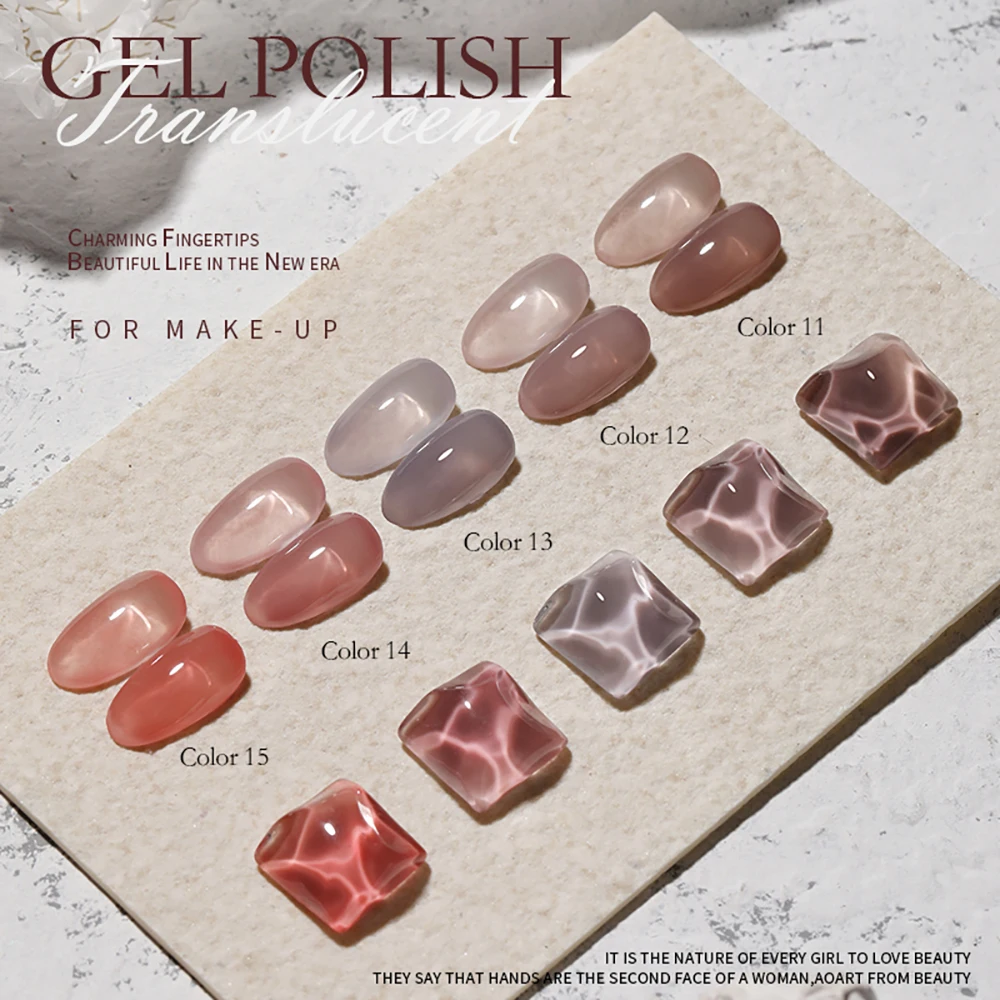 Vendeeni 40 Colors Translucent Gel Nail Polish Nude Pink Skin Gel Lacquer For Nail Art Semi Permanent UV Soak Off Gel Varnish