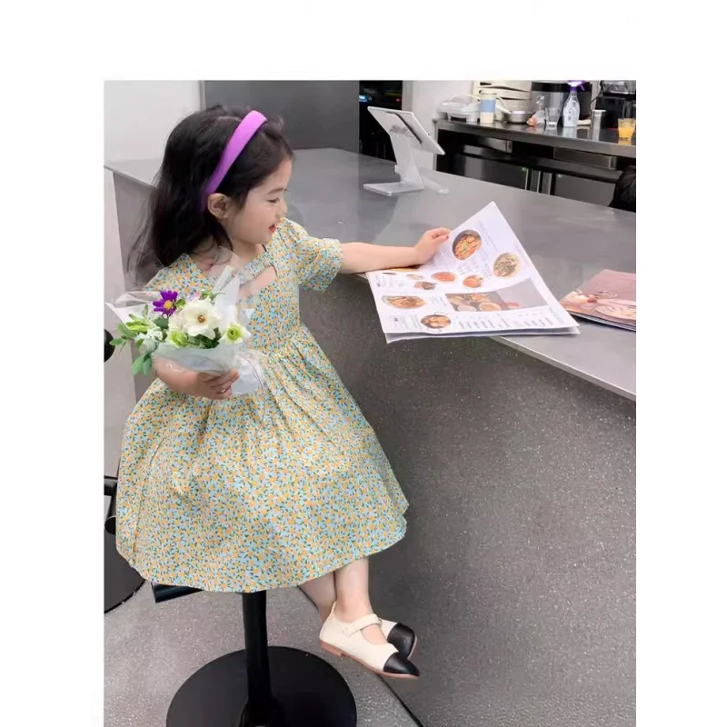 Girls Dress Summer New Floral Fashionable Princess Dress Baby Fairy Dress Children One Piece Dropshipping