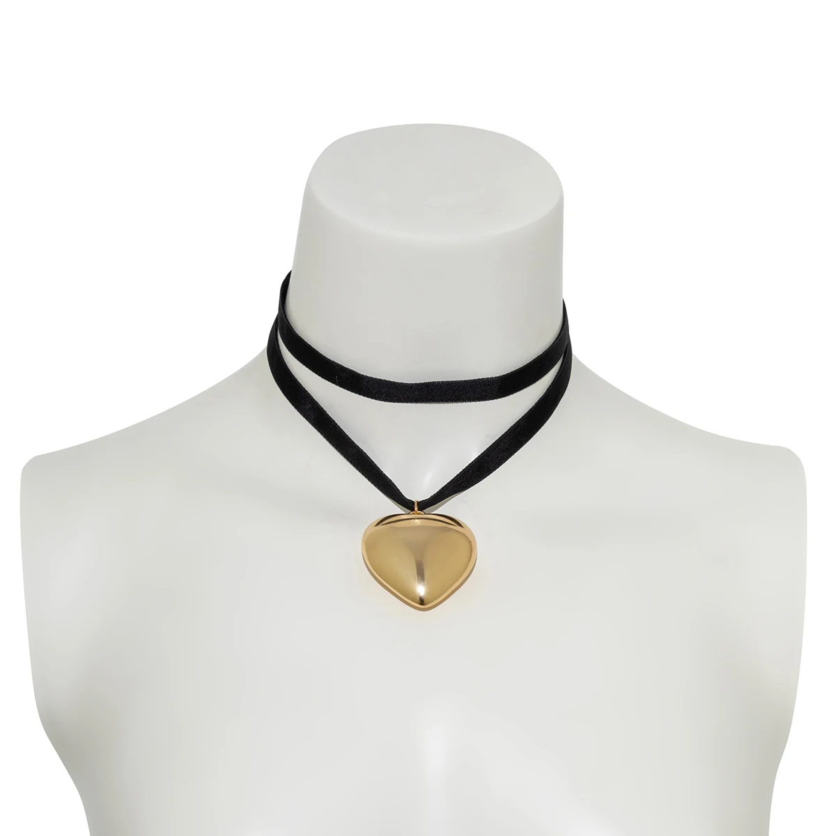 Salircon Exaggerated CCB Big Heart Pendant Choker Necklace Gothic Black Velvet Necklace For Women Sexy Party Jewelry Gift