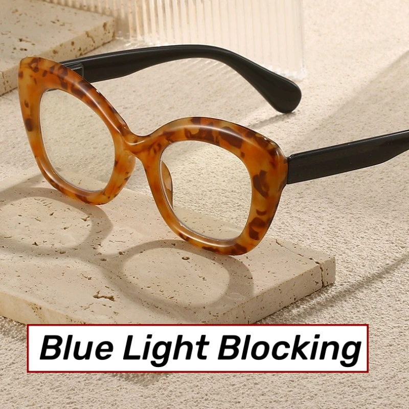 

Women's Trendy Blue Light Blocking Glasses Fashion Oversized Optical Spectacle Eyeglasses Unisex Men Large Plain Glasses Frames