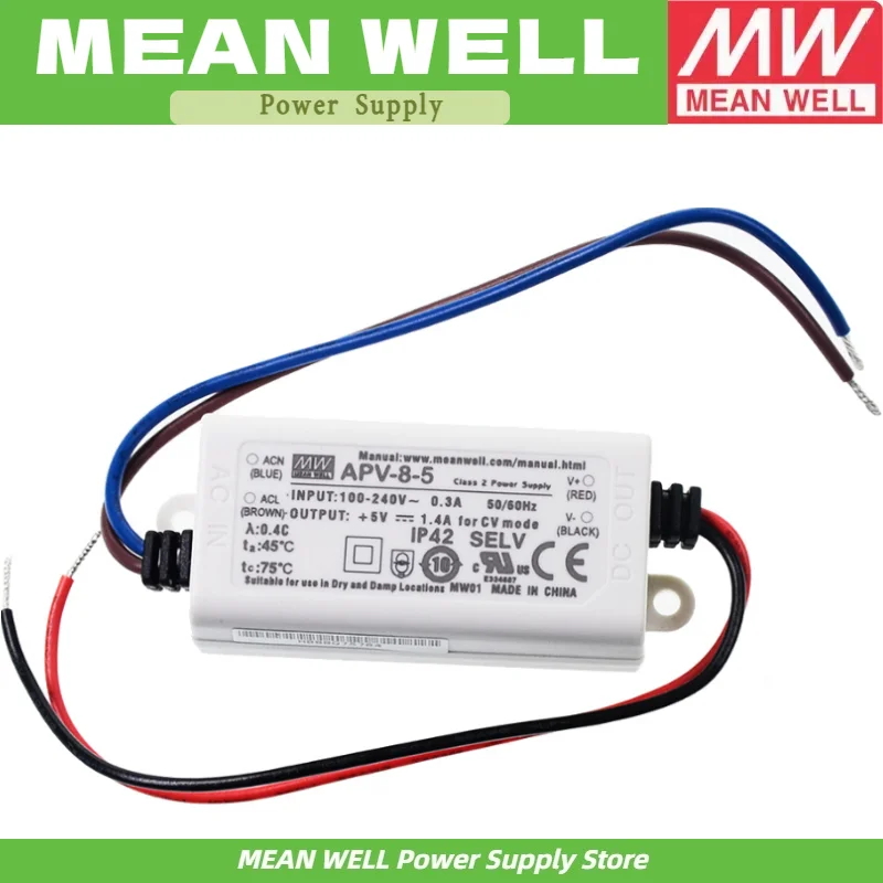 MEAN WELL APV-8 APV-8-12 APV-8-24 Single Output Switching Power Supply APV-8 12V 24V