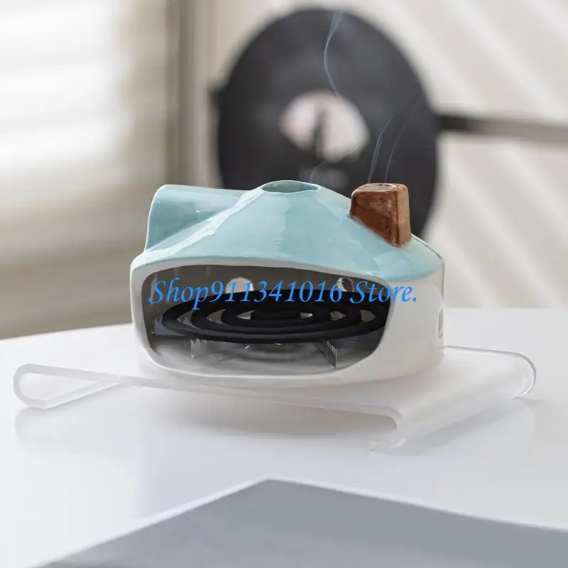 Ceramic Repellents Coil Holder Functional Ashes Catcher Stove Gift
