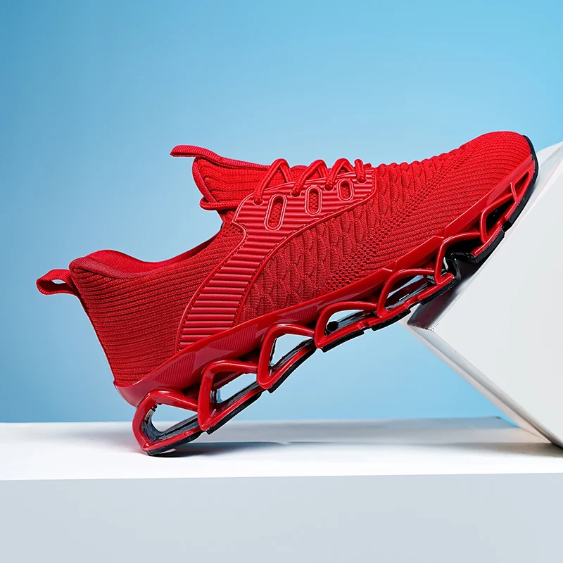 

Sports and leisure shoes, men's shoes, marathon oversized air cushioned shoes, fly woven all season rubber, wear-resistant, anti