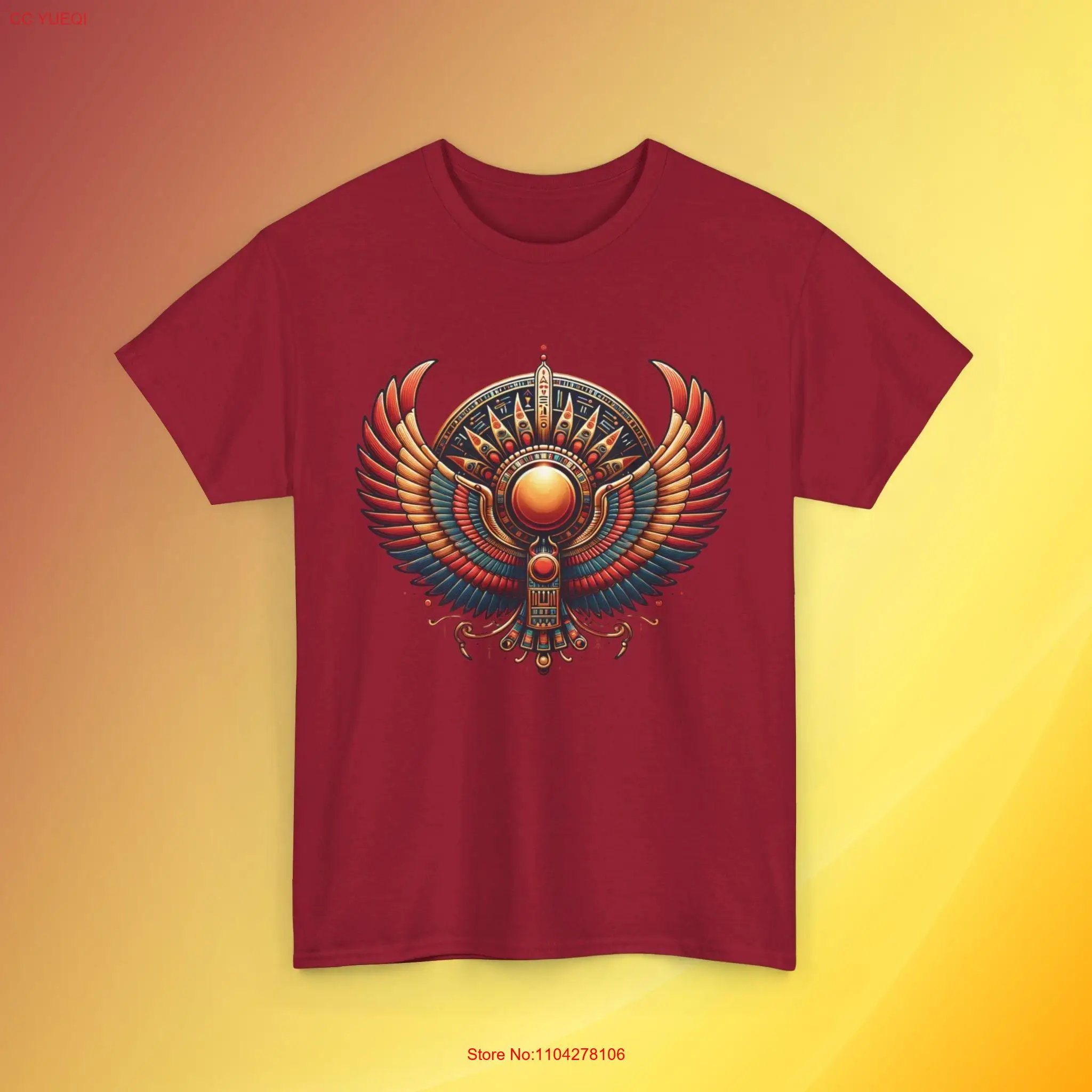 Majestic Ancient Egyptian Winged Sun Disc T Shirt Mythical Symbol Cotton Spiritual ArT Unique Mythology 100