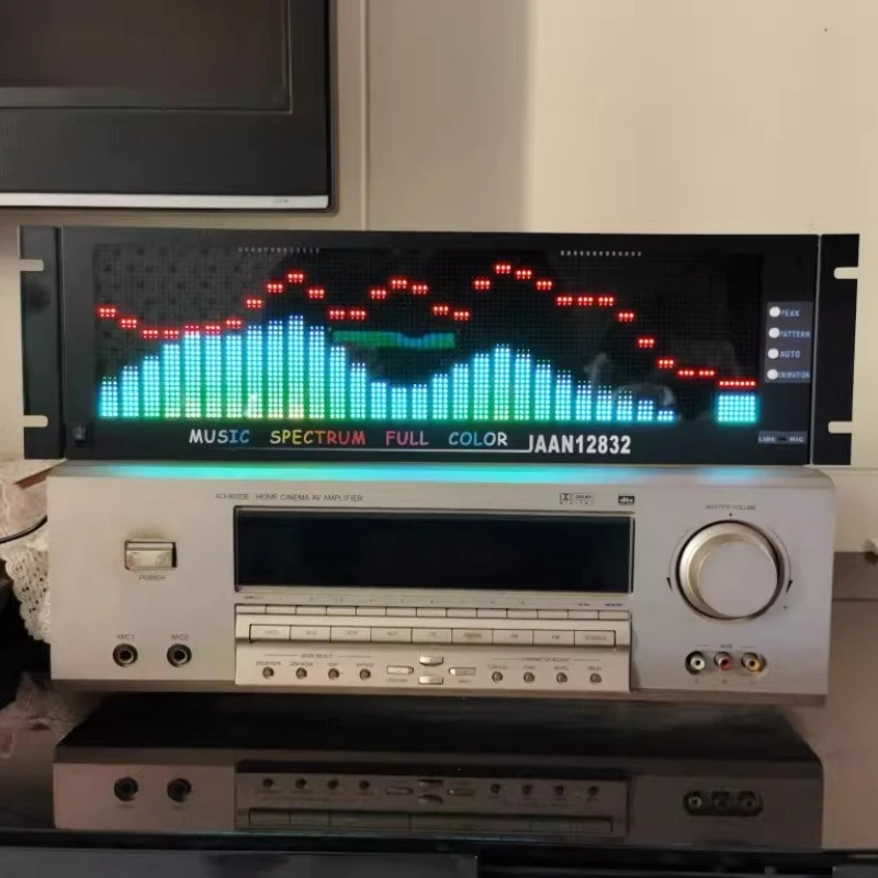 1U2U3U Rack Music Spectrum Remote Control Voice Control Wire Control Animation Clock Full Color RGB Rhythm Light