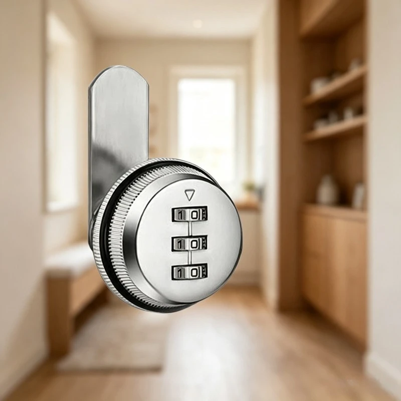 Zinc Alloy Coded Lock Combination Cabinet Cam Lock Password Cylinder for 0.3-0.9 Inch Cabinet Deposit Box Mailbox