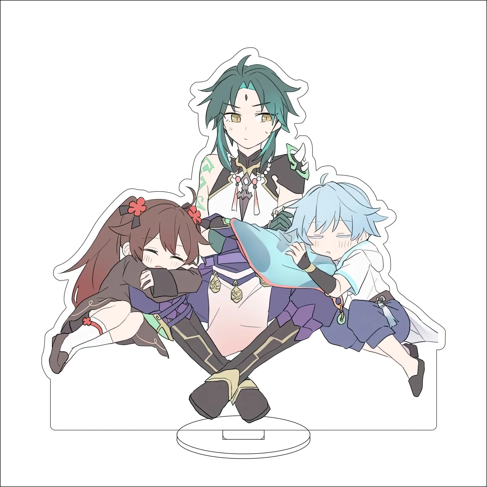 10CM Anime Genshin Impact Figure Stand Model Xiao  Cute Desk Decor Standing Sign Gifts